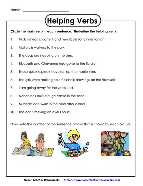 EDITABLE Action, Linking and Helping Verbs Worksheet | Helping verbs